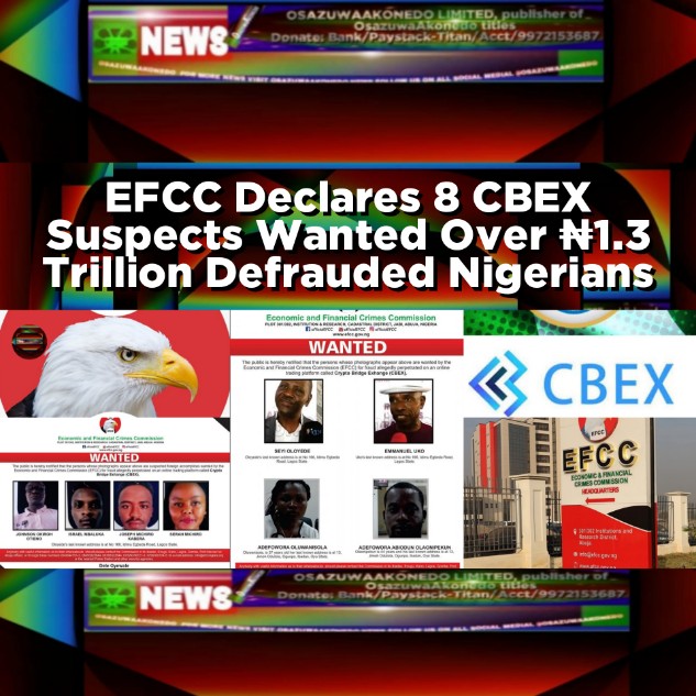 EFCC Declares 8 CBEX Suspects Wanted Over ₦1.3 Trillion Defrauded Nigerians